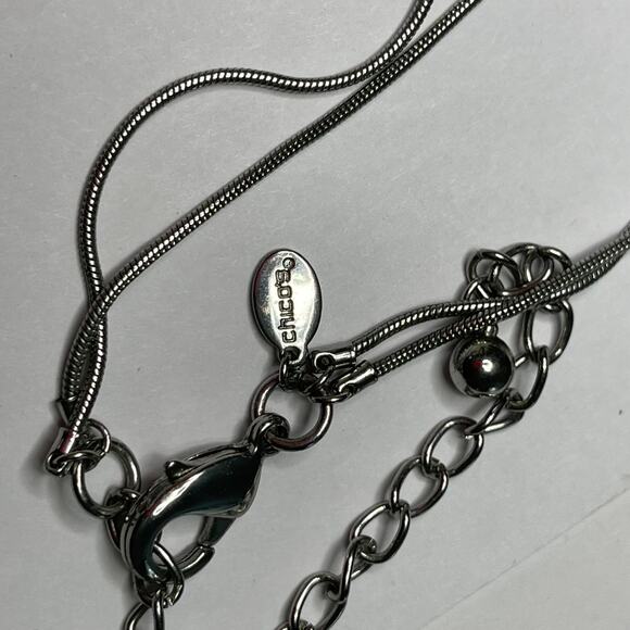 Chico's necklace signed costume jewelry silver tone multi strand simple beaded - Picture 7 of 16